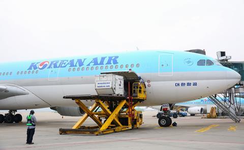 Korean Air A330 used for air cargo