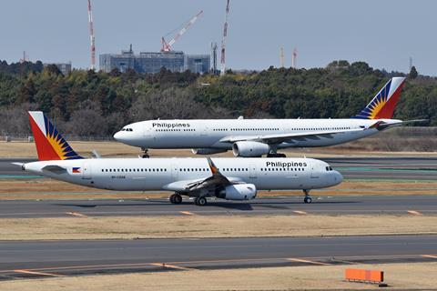 Philippine_Airlines_A330_‘RP-C8783’_and_A321_‘RP-C9918’_Tokyo_Narita,_Japan