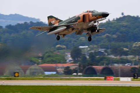 F-4E final take off Korea