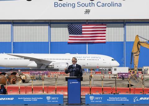 Boeing South Carolina, US Treasury secretary Scott Bessent 7 November 2025