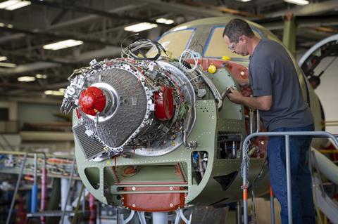 GE Aviation Catalyst installed on a Beechcraft Denali prototype airframe