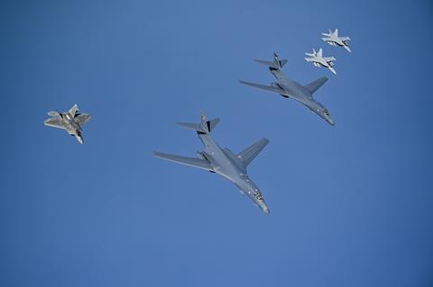 F-22, B-1Bs, EA-18Gs