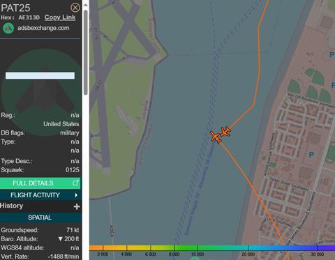 ADS-B flight data PAT25