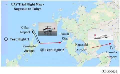 JAL testflight map
