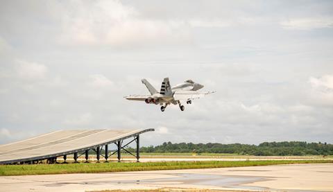 Boeing F/A-18E Super Hornet ski-jump