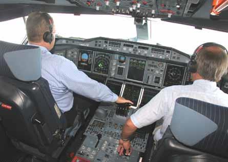 Pilots in cockpit