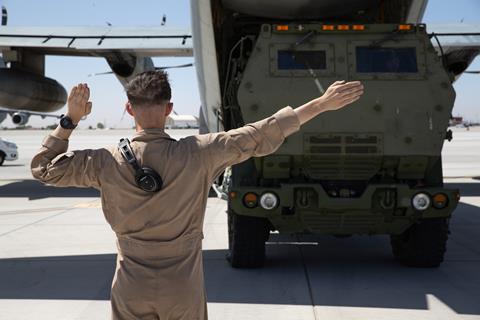 HIMARS unloading USMC