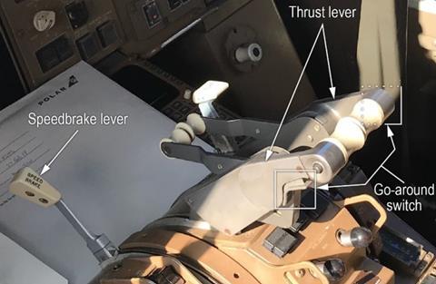NTSB 767 thrust levers-c-NTSB