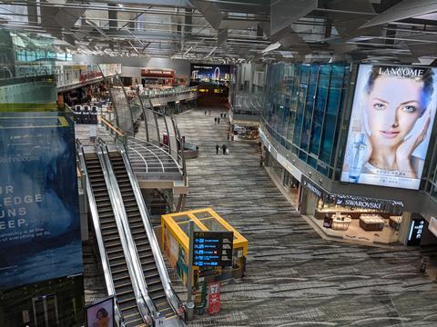 Singapore Changi terminal 3 in March 2021
