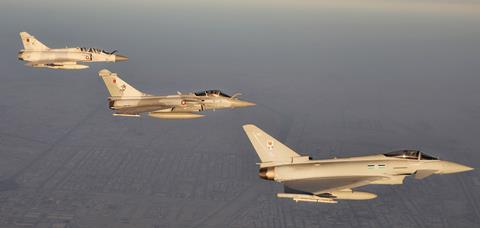 RAF Typhoon with Qatar Rafale and Mirage