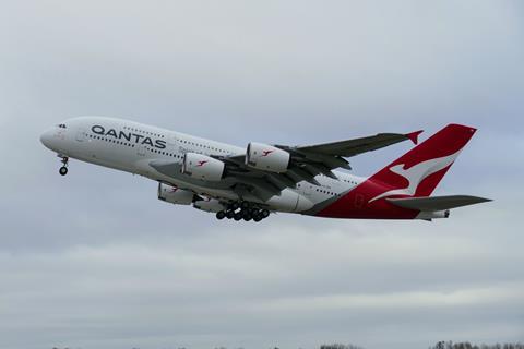 VH-OQB taking off from Dresden cr Qantas