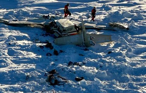 Bering Air Caravan wreckage-c-US Coast Guard