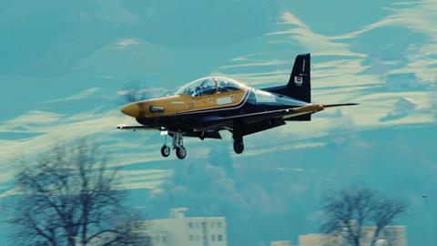 Canadian PC-21 landing
