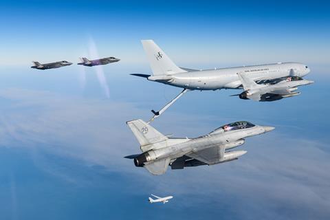 South Korean F-16 with RAAF A330 MRTT