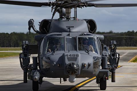 An HH-60W Jolly Green II taxis at Moody Air Force Base Georgia c USAF