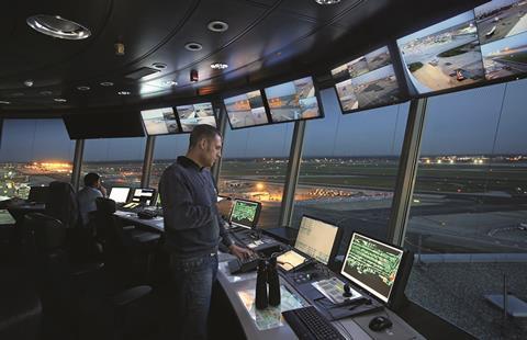 How hard is it to be an air traffic controller Air Traffic Controllers Hard At Work With A View From The Inside Of The Newly Built Air Traffic Control Los Angeles International Airport United States Marine