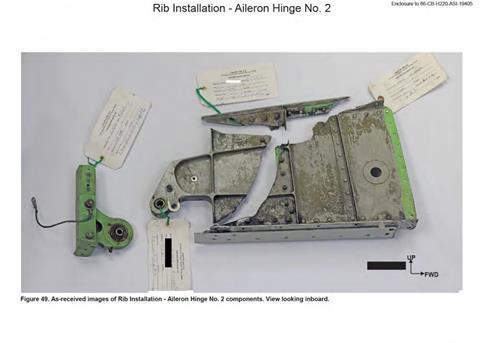 failed Kalitta 747-400F aileron hinge