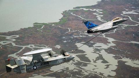 E-2D tanking from French Rafale