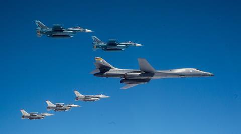 B-1 with JASDF F-2s