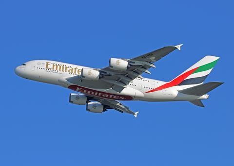 Emirates Airbus A380 take-off