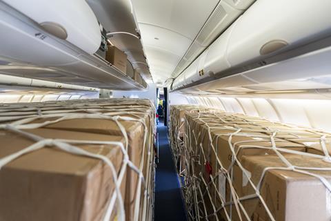 Cargo on an A330 C Lufthansa Cargo
