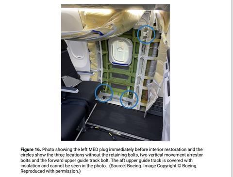 NTSB Alaska Max 9 missing bolts door plug