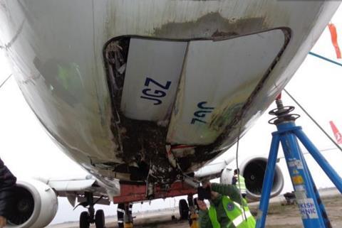 Damaged Turkish 737-c-NBAAI