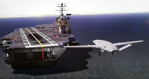 MQ-25 simulated carrier landing