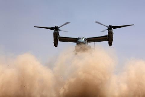 MV-22 dust landing