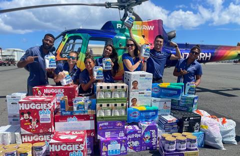 Rainbow Helicopters relief supplies