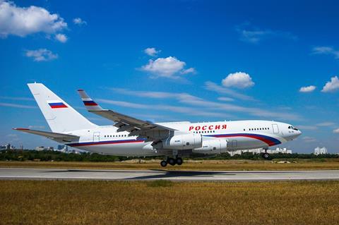 Il-96-300 take-off 5 Aug-c-United Aircraft