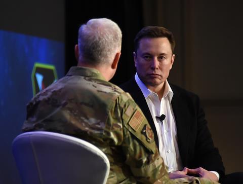 Elon Musk speaking Air Force pitch day