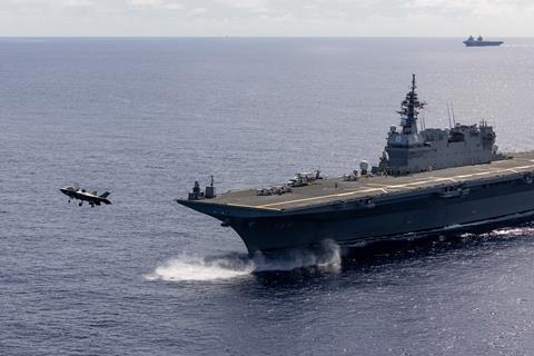 UK F-35B launches from Kaga