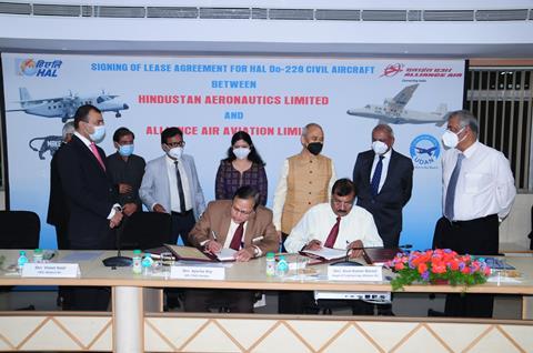 Signing of Lease Agreement between HAL and Alliance Air