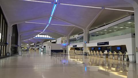 Newark airport check-in 042420. P Wolfsteller