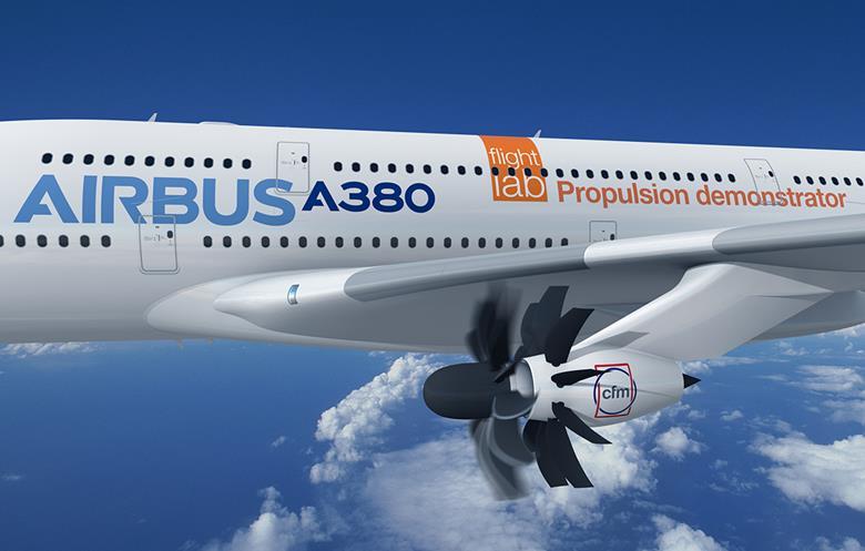 Airbus Commits To A380 Flight Tests Of Cfm Rise Open Rotor Demonstrator 