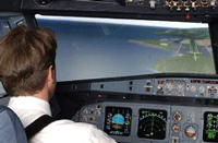pilot in cockpit